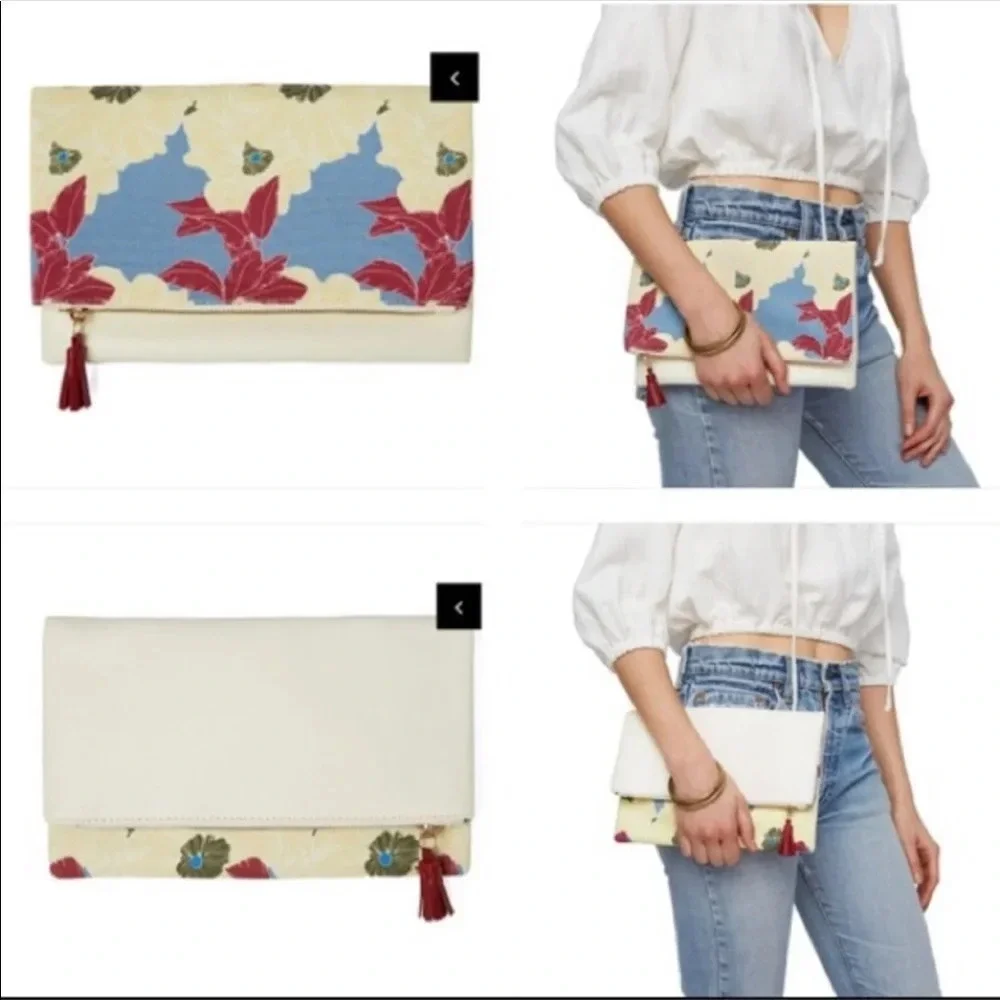 RACHEL Pally floral clutch with beauty samples